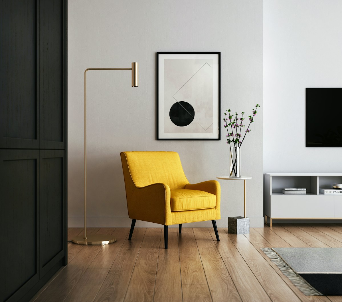 Protected furniture in a modern room